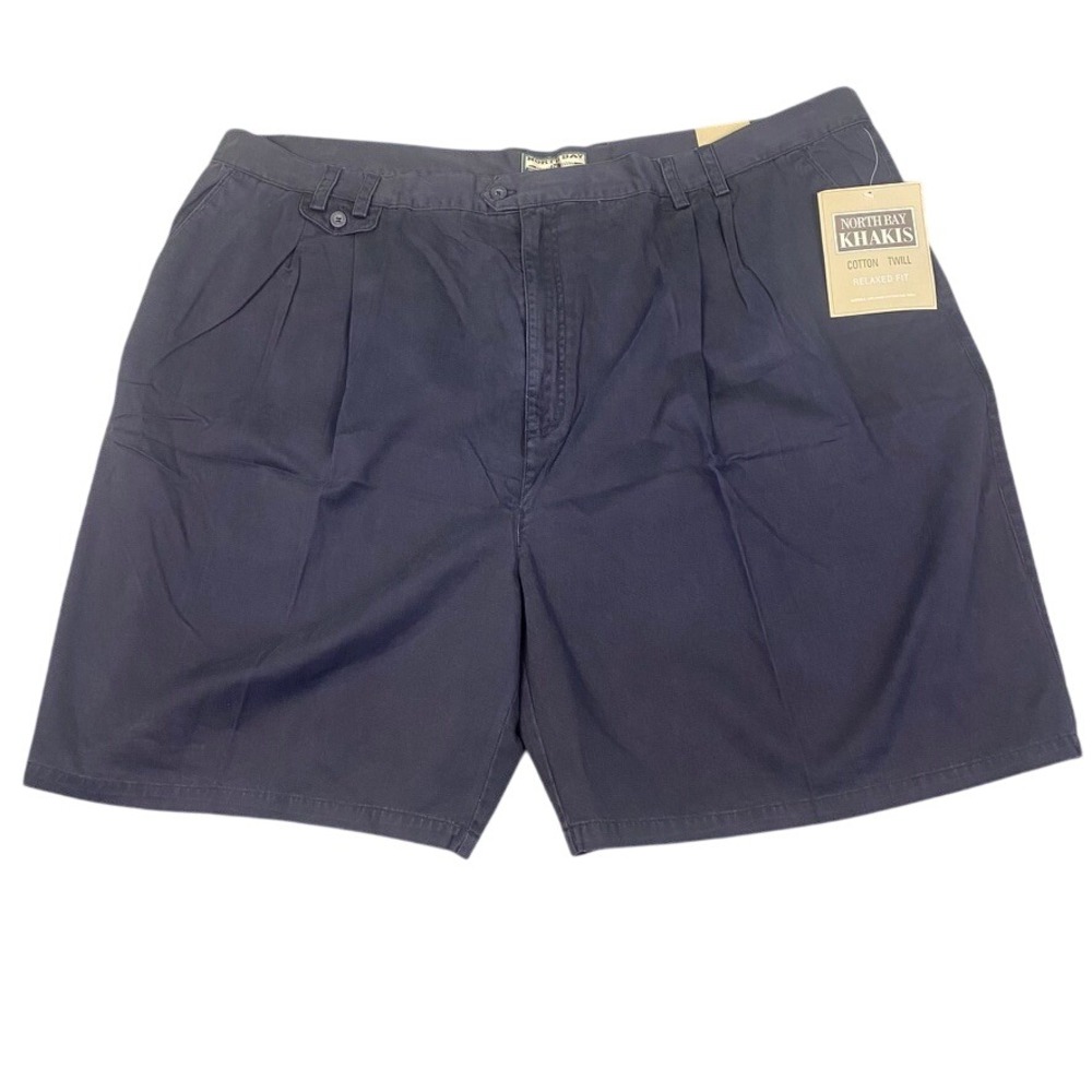 North‎ Bay Shorts Mens Size 52 Khakis Relaxed Fit Cotton Twill Pleated NWT